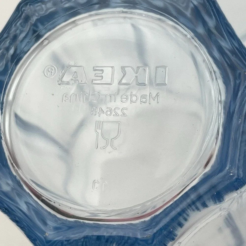 IKEA Blue Tinted Glass Tumblers 5.25